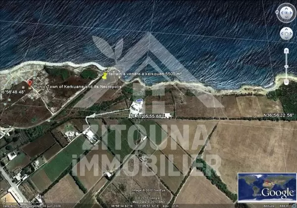 Terrain à vendre à Kerkouen pied dans l'eau