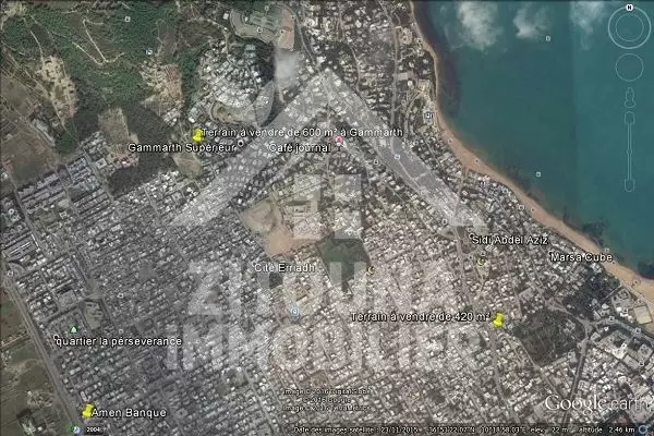 A vendre un terrain à Gammarth Sup