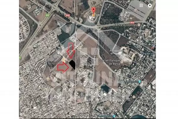 A vendre un terrain de 3700 m2 à Carthage Byrsa