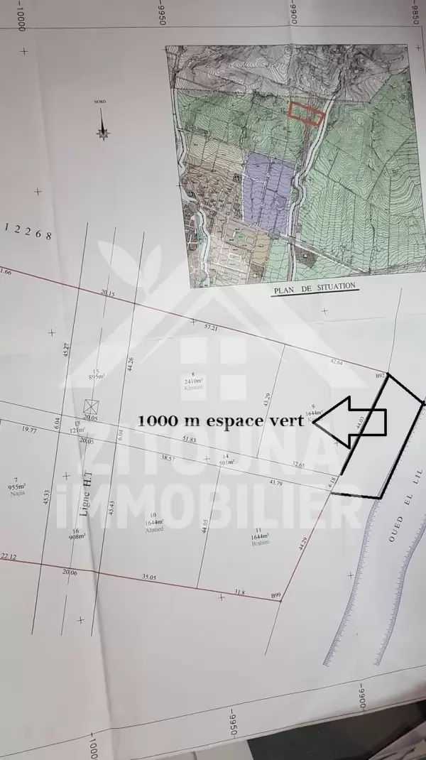 A vendre un terrain de 2000 m² à Oued Elil la Manouba