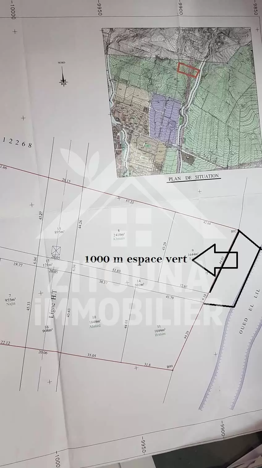 A vendre un terrain de 2000 m² à Oued Elil la Manouba