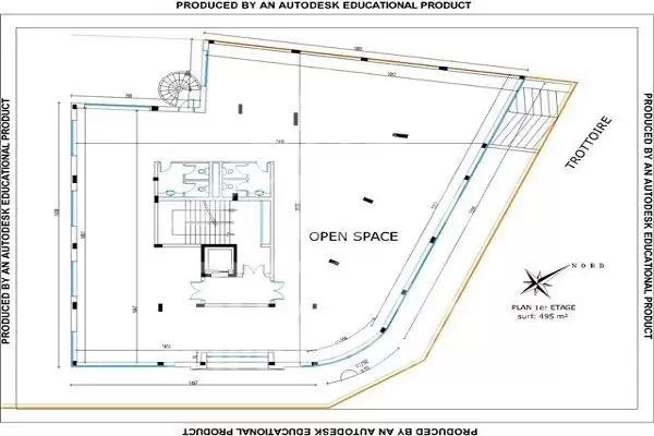 A louer un local commercial pour usage bureautique de 200 m2 en open space