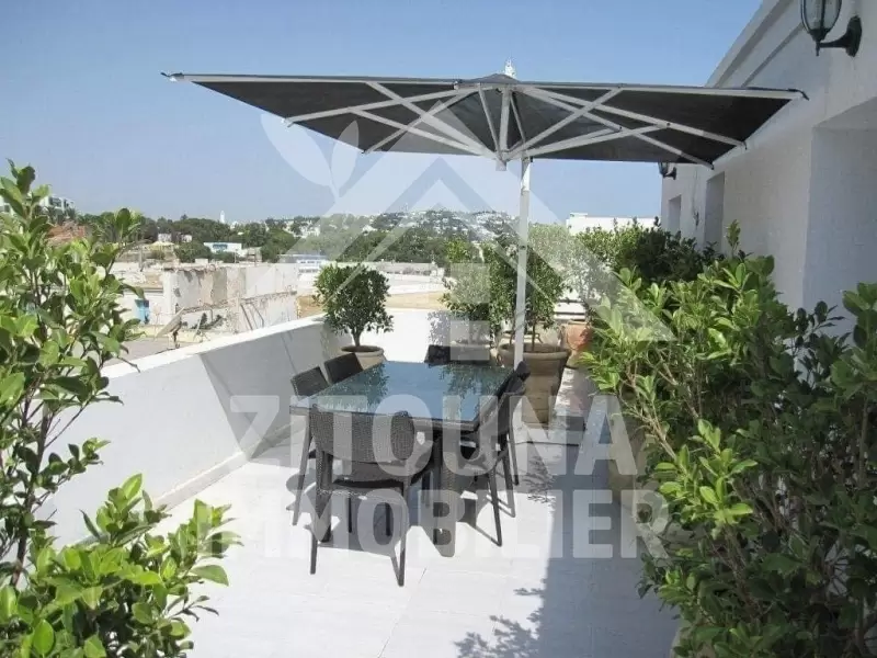 A louer un bel appartement richement meublé avec sur mer à la Marsa Corniche