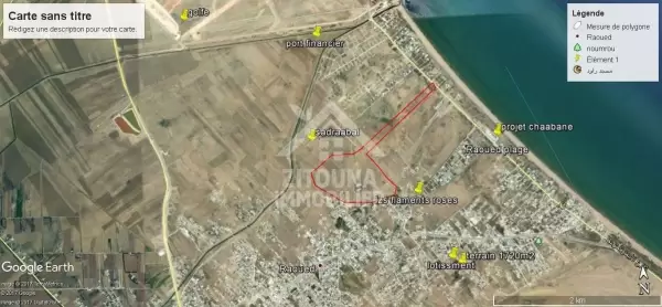 A vendre des terrains à Raoued plage