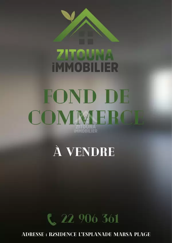A Vendre un fond de commerce à Gammarth